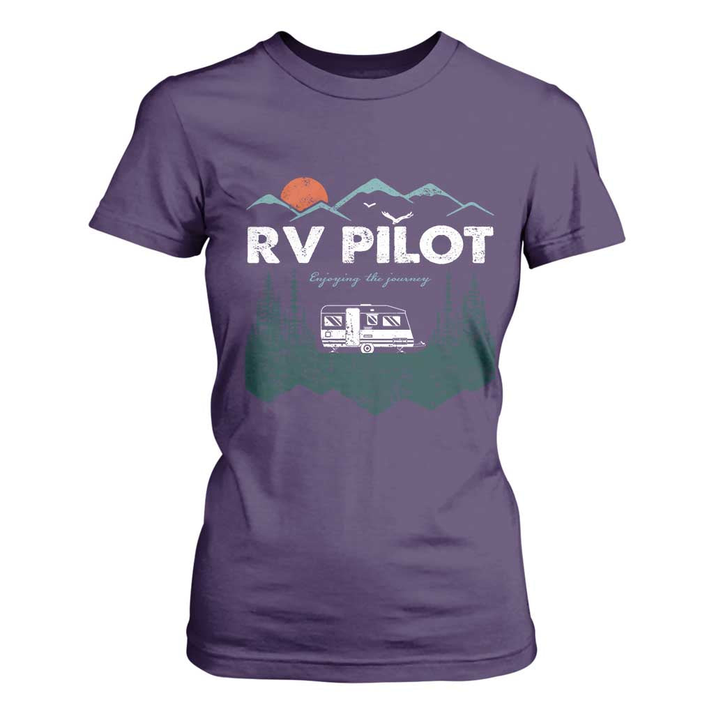 RV Pilot Camping T Shirt For Women Retro Motorhome Travel Vacation Gift TS10 Purple Print Your Wear