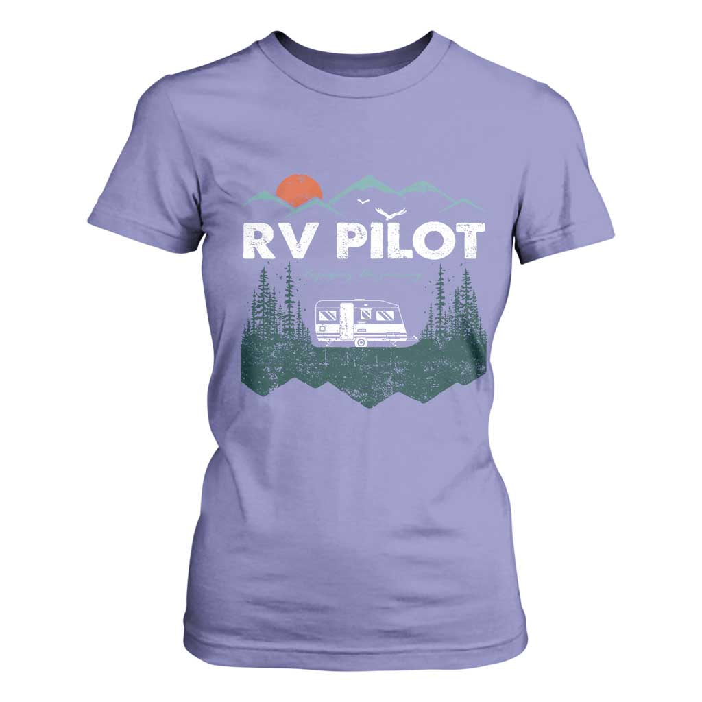 RV Pilot Camping T Shirt For Women Retro Motorhome Travel Vacation Gift TS10 Violet Print Your Wear