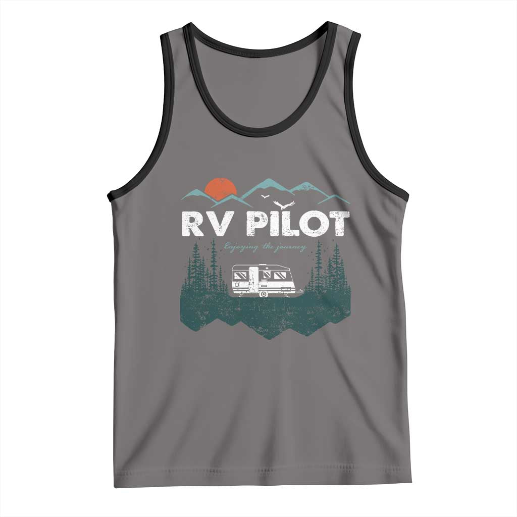RV Pilot Camping Tank Top Retro Motorhome Travel Vacation Gift TS10 Deep Heather Black Print Your Wear