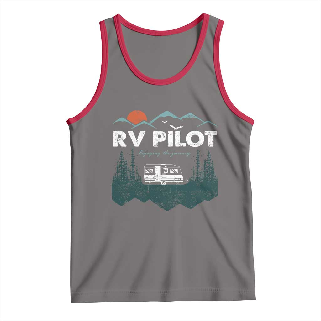 RV Pilot Camping Tank Top Retro Motorhome Travel Vacation Gift TS10 Deep Heather Red Print Your Wear
