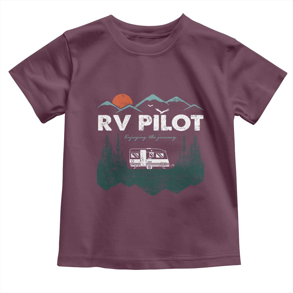 RV Pilot Camping Toddler T Shirt Retro Motorhome Travel Vacation Gift TS10 Maroon Print Your Wear