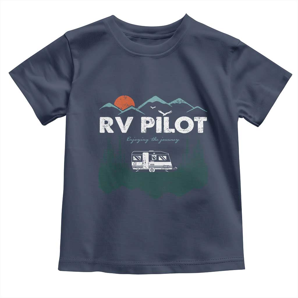 RV Pilot Camping Toddler T Shirt Retro Motorhome Travel Vacation Gift TS10 Navy Print Your Wear