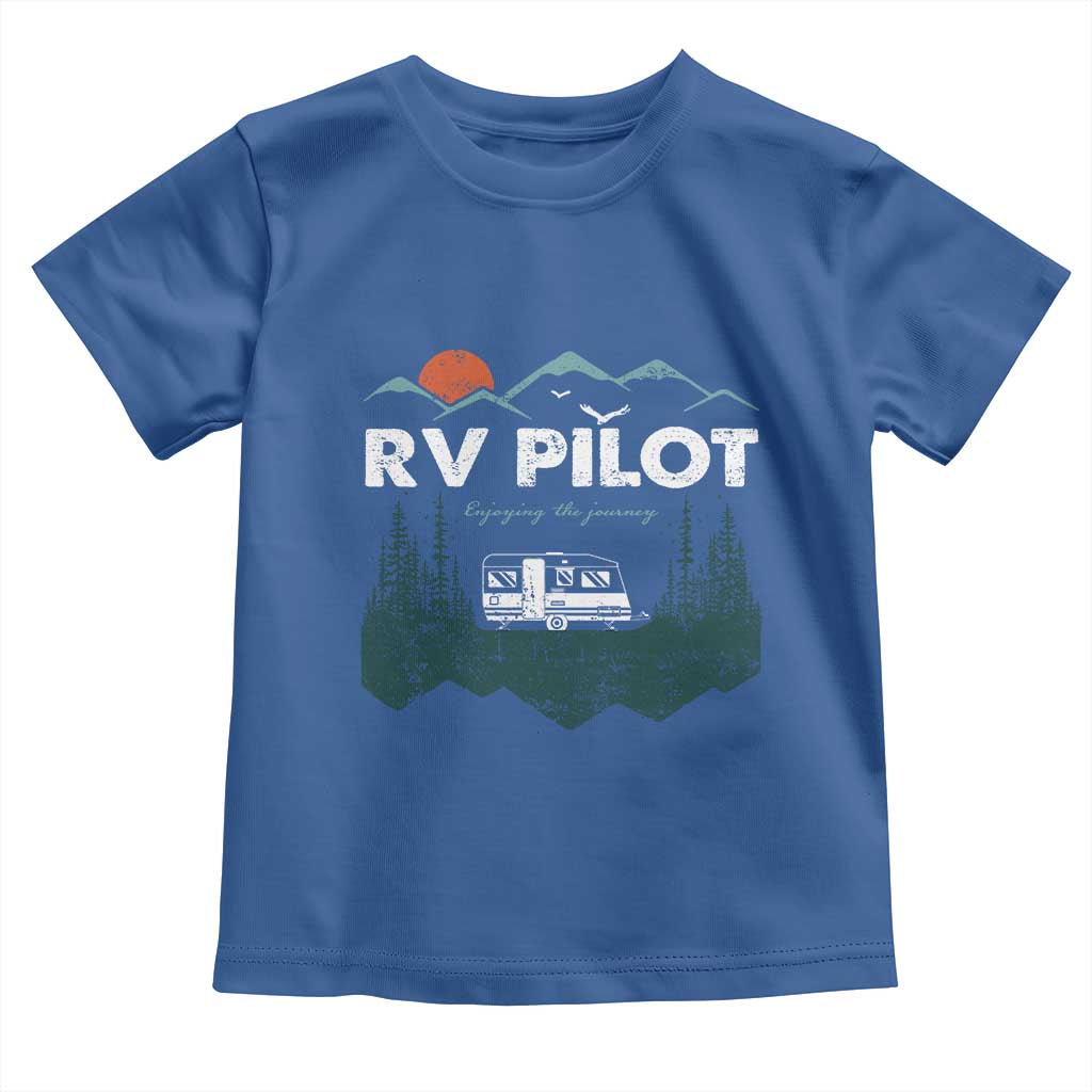 RV Pilot Camping Toddler T Shirt Retro Motorhome Travel Vacation Gift TS10 Royal Blue Print Your Wear