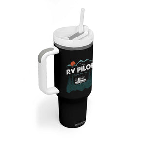 RV Pilot Camping Tumbler With Handle Retro Motorhome Travel Vacation Gift TS10 Print Your Wear