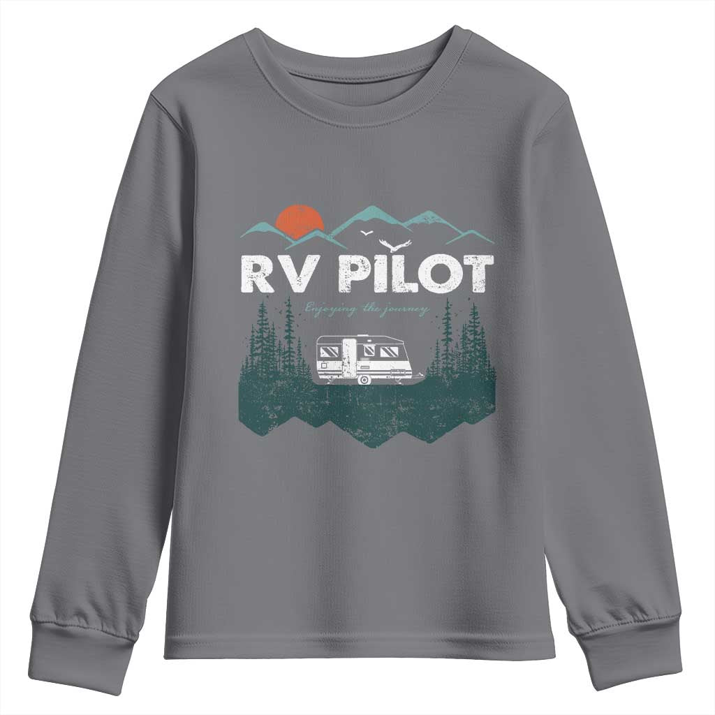 RV Pilot Camping Youth Sweatshirt Retro Motorhome Travel Vacation Gift TS10 Charcoal Print Your Wear