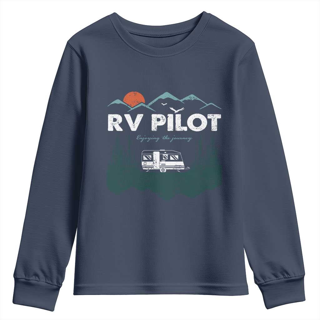 RV Pilot Camping Youth Sweatshirt Retro Motorhome Travel Vacation Gift TS10 Navy Print Your Wear