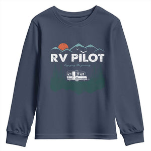RV Pilot Camping Youth Sweatshirt Retro Motorhome Travel Vacation Gift TS10 Navy Print Your Wear