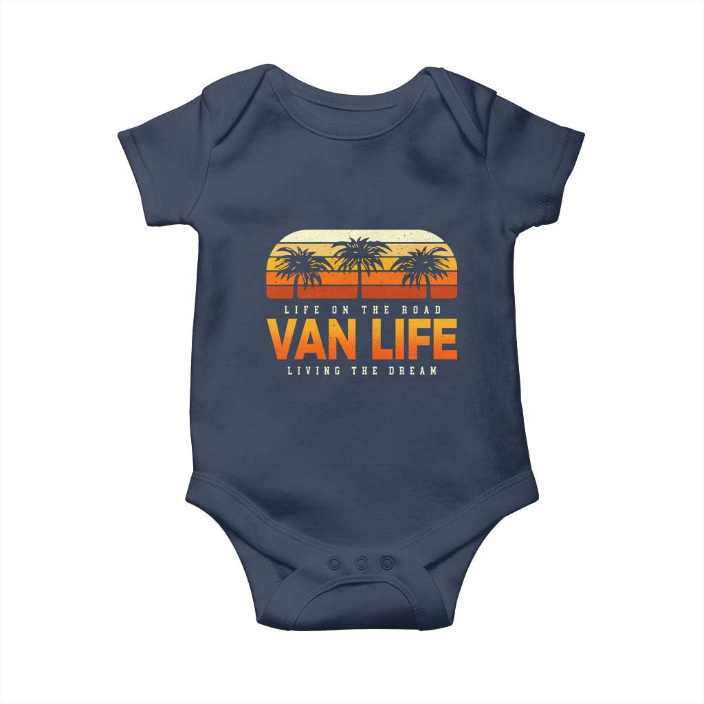 Van Life Baby Onesie Retro Camping RV Motorhome Travel Vacation Gift TS10 Navy Print Your Wear