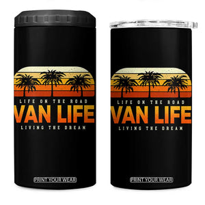 Van Life 4 in 1 Can Cooler Tumbler Retro Camping RV Motorhome Travel Vacation Gift TS10 One Size: 16 oz Black Print Your Wear