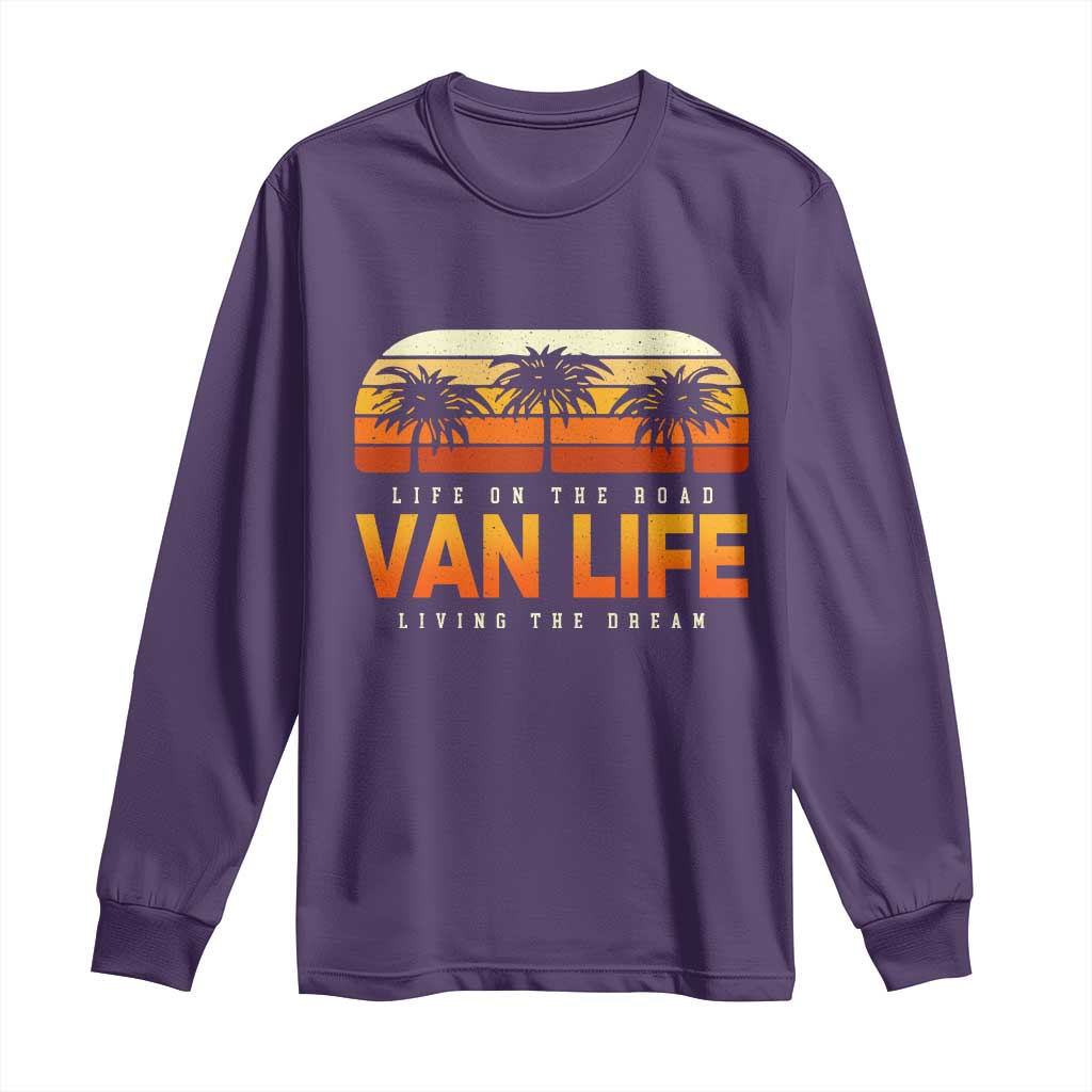 Van Life Long Sleeve Shirt Retro Camping RV Motorhome Travel Vacation Gift TS10 Purple Print Your Wear