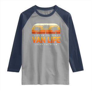 Van Life Raglan Shirt Retro Camping RV Motorhome Travel Vacation Gift TS10 Sport Gray Navy Print Your Wear