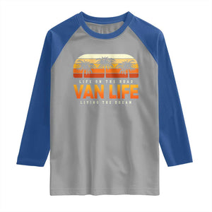 Van Life Raglan Shirt Retro Camping RV Motorhome Travel Vacation Gift TS10 Sport Gray Royal Print Your Wear