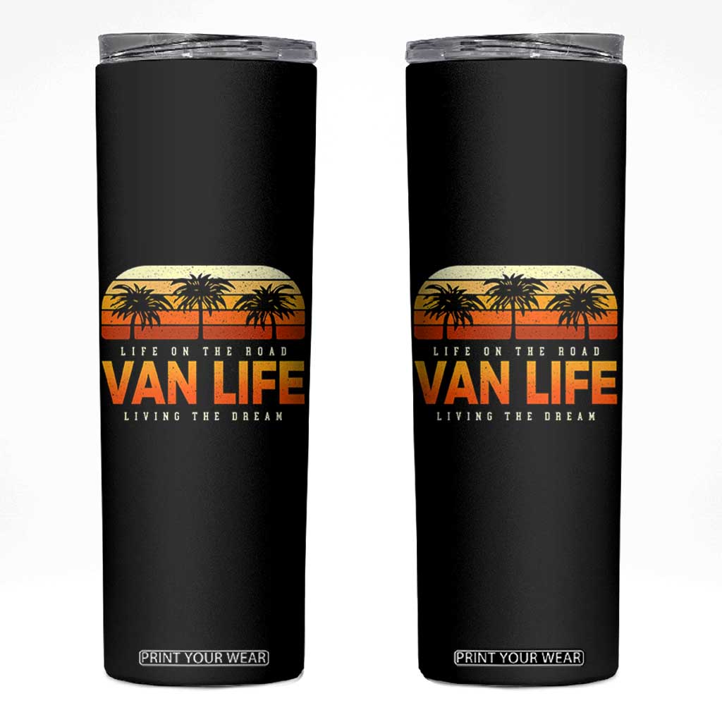 Van Life Skinny Tumbler Retro Camping RV Motorhome Travel Vacation Gift TS10 Black Print Your Wear