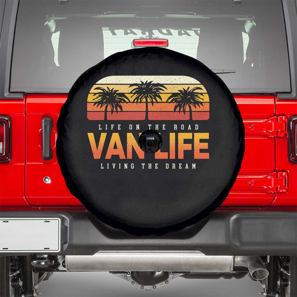 Van Life Spare Tire Cover Retro Camping RV Motorhome Travel Vacation Gift TS10 Black Print Your Wear