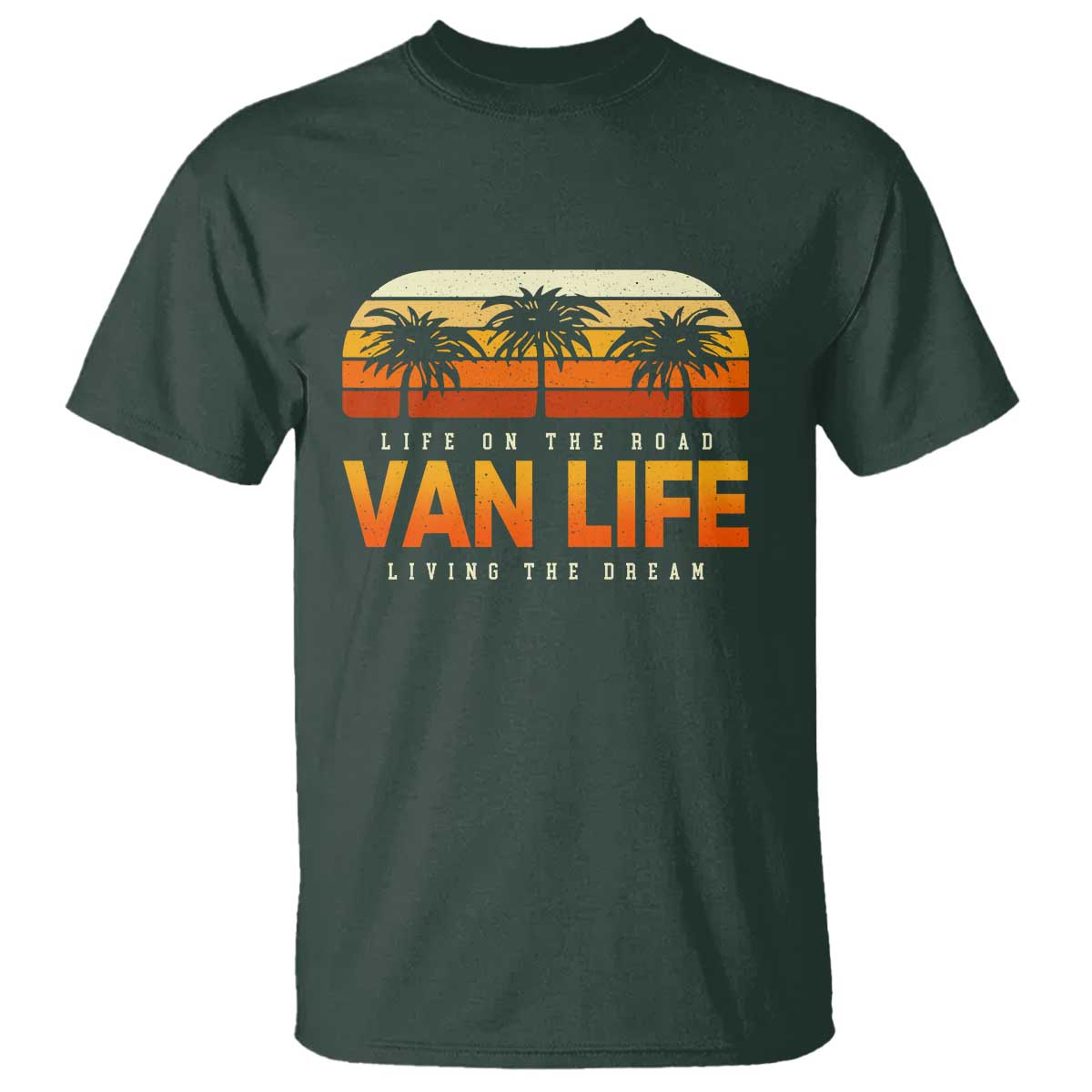 Van Life T Shirt Retro Camping RV Motorhome Travel Vacation Gift TS10 Dark Forest Green Print Your Wear