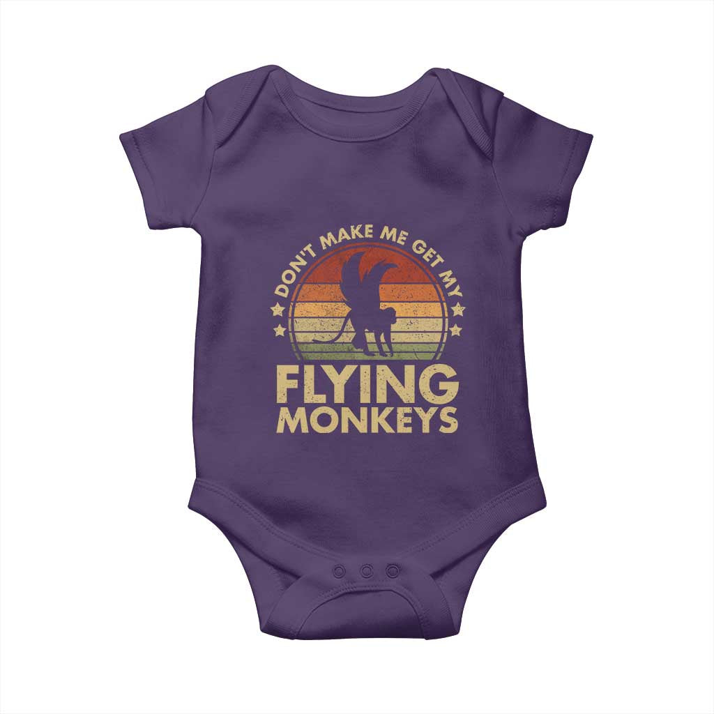 Vintage Retro Dont Make Me Get My Flying Monkeys Baby Onesie TS10 Purple Print Your Wear