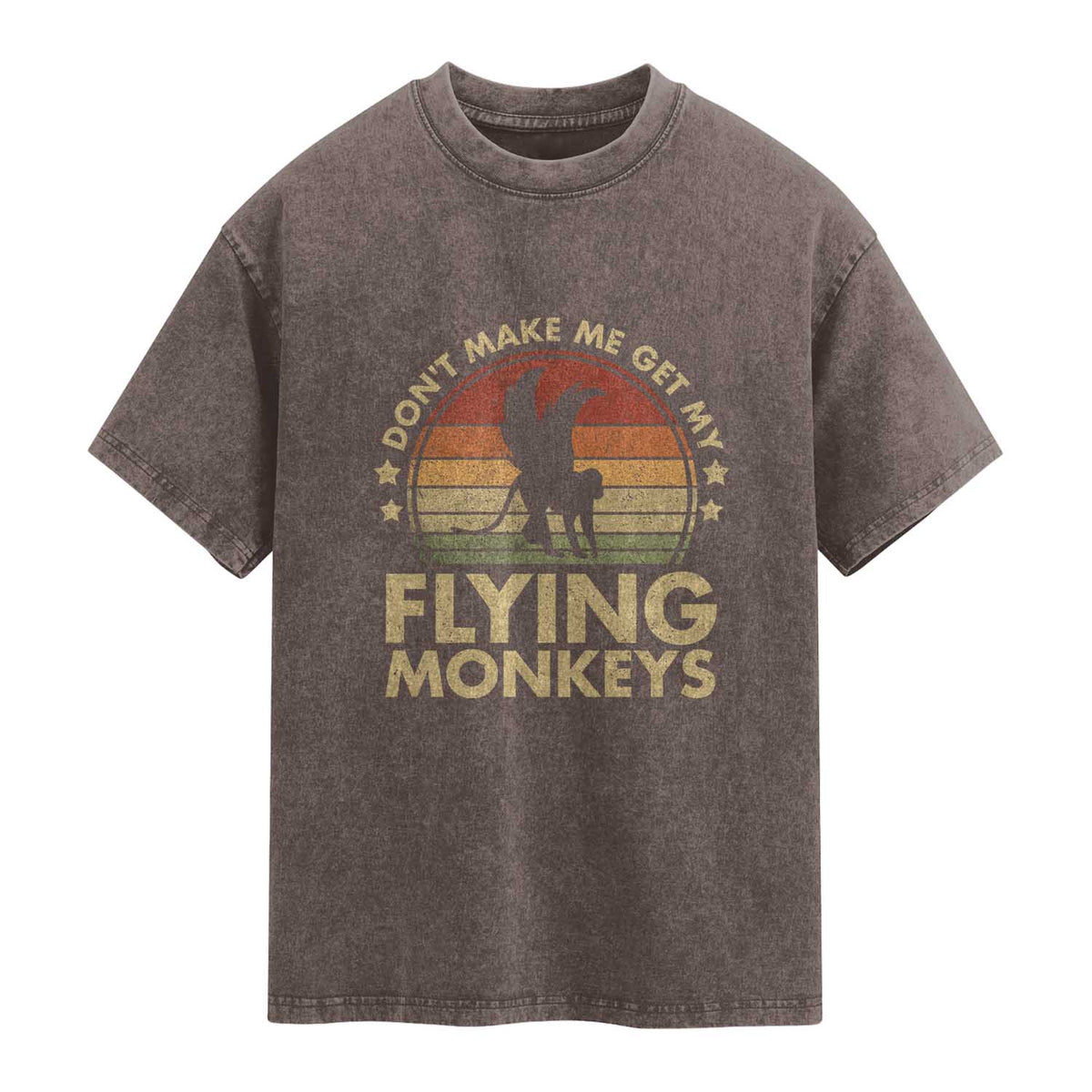 Vintage Retro Dont Make Me Get My Flying Monkeys Washed Cotton T-Shirt