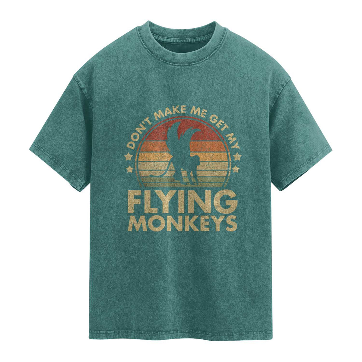 Vintage Retro Dont Make Me Get My Flying Monkeys Washed Cotton T-Shirt