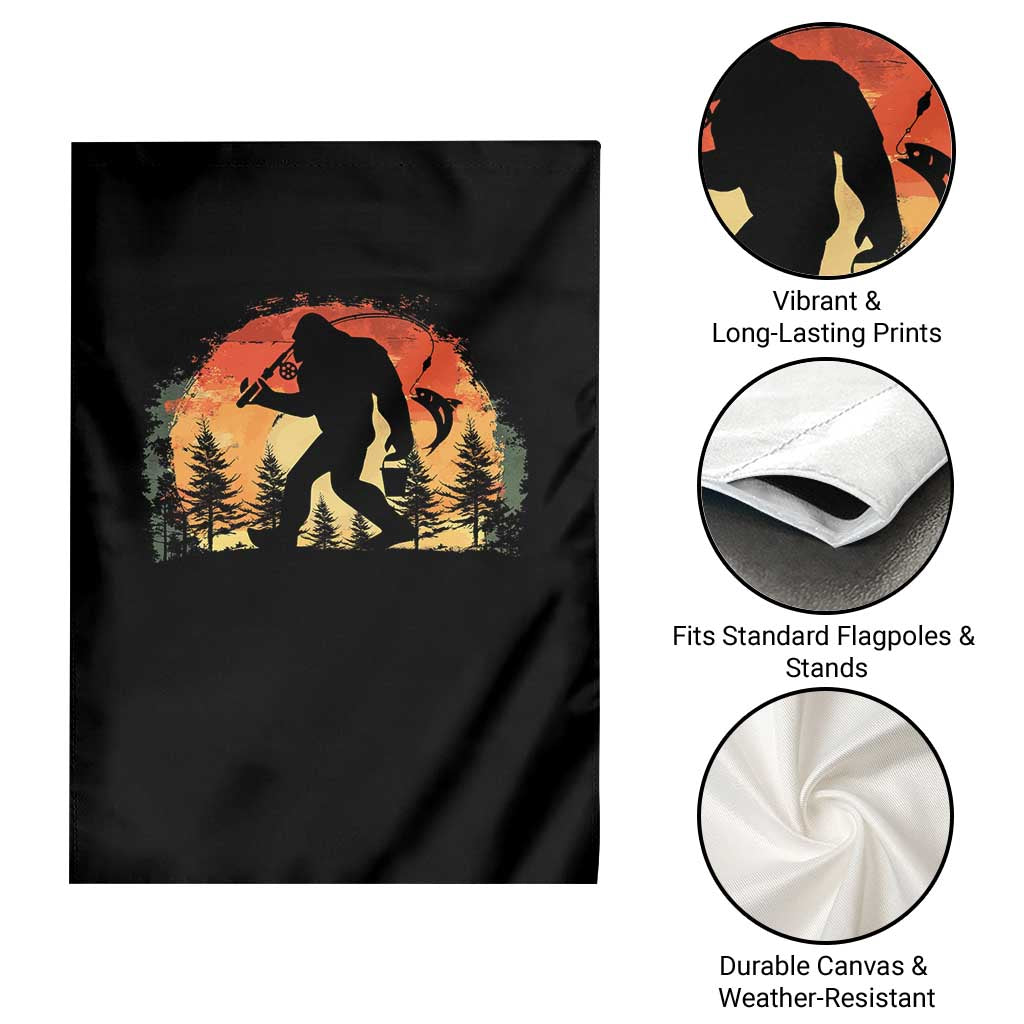 Bigfoot Fishing Garden Flag Funny Retro Sasquatch Fisherman Dad TS10 Print Your Wear