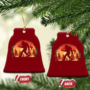 Bigfoot Fishing Ceramic Ornament Funny Retro Sasquatch Fisherman Dad TS10 Print Your Wear