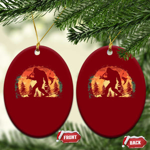 Bigfoot Fishing Ceramic Ornament Funny Retro Sasquatch Fisherman Dad TS10 Print Your Wear