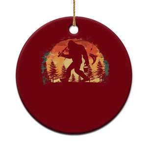 Bigfoot Fishing Ceramic Ornament Funny Retro Sasquatch Fisherman Dad TS10 1pc Red Print Your Wear