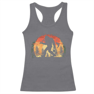 Bigfoot Fishing Racerback Tank Top Funny Retro Sasquatch Fisherman Dad TS10 Charcoal Print Your Wear