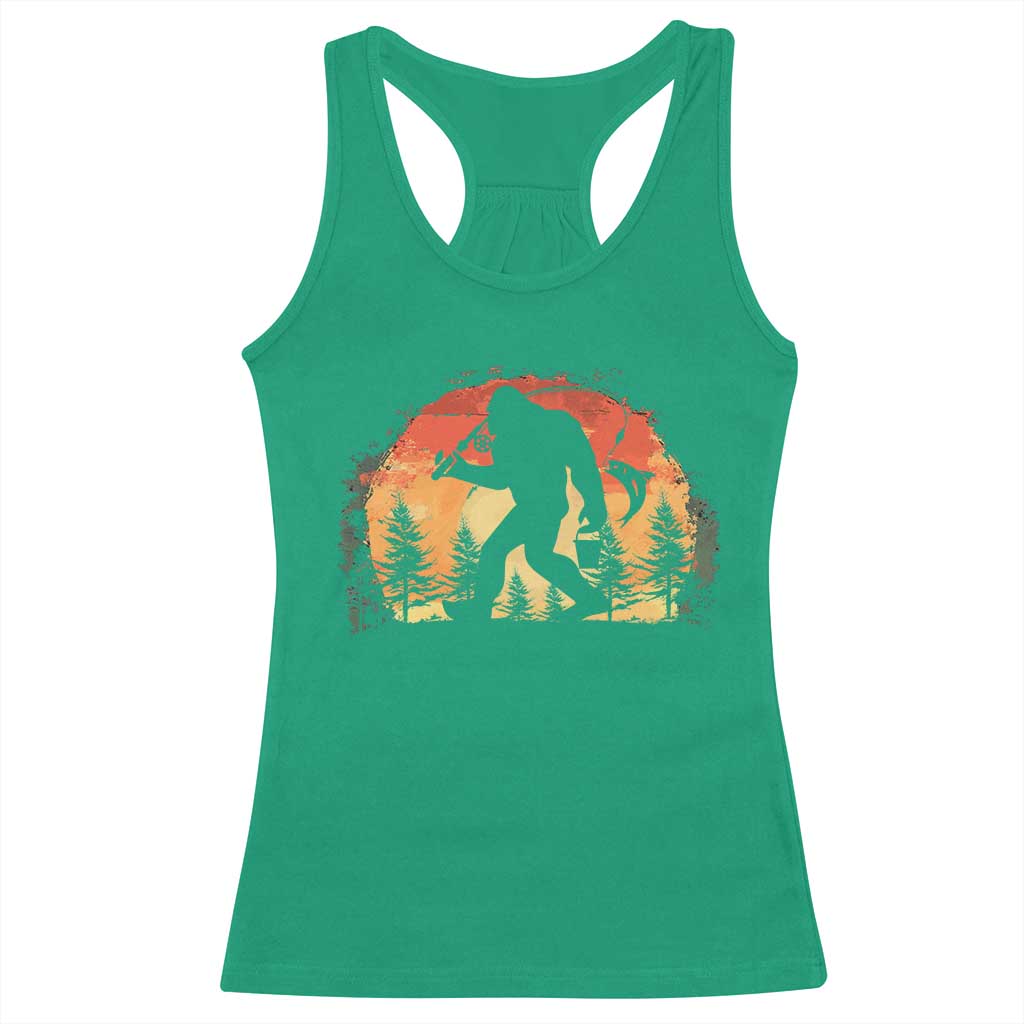 Bigfoot Fishing Racerback Tank Top Funny Retro Sasquatch Fisherman Dad TS10 Irish Green Print Your Wear