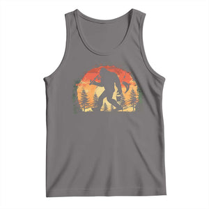 Bigfoot Fishing Tank Top Funny Retro Sasquatch Fisherman Dad TS10 Deep Heather Print Your Wear
