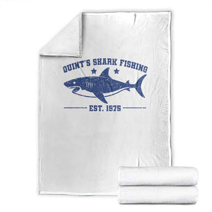 Retro Fisher Birthday Throw Blanket Vintage Quints Shark Fishing 1975 TS10 White Print Your Wear