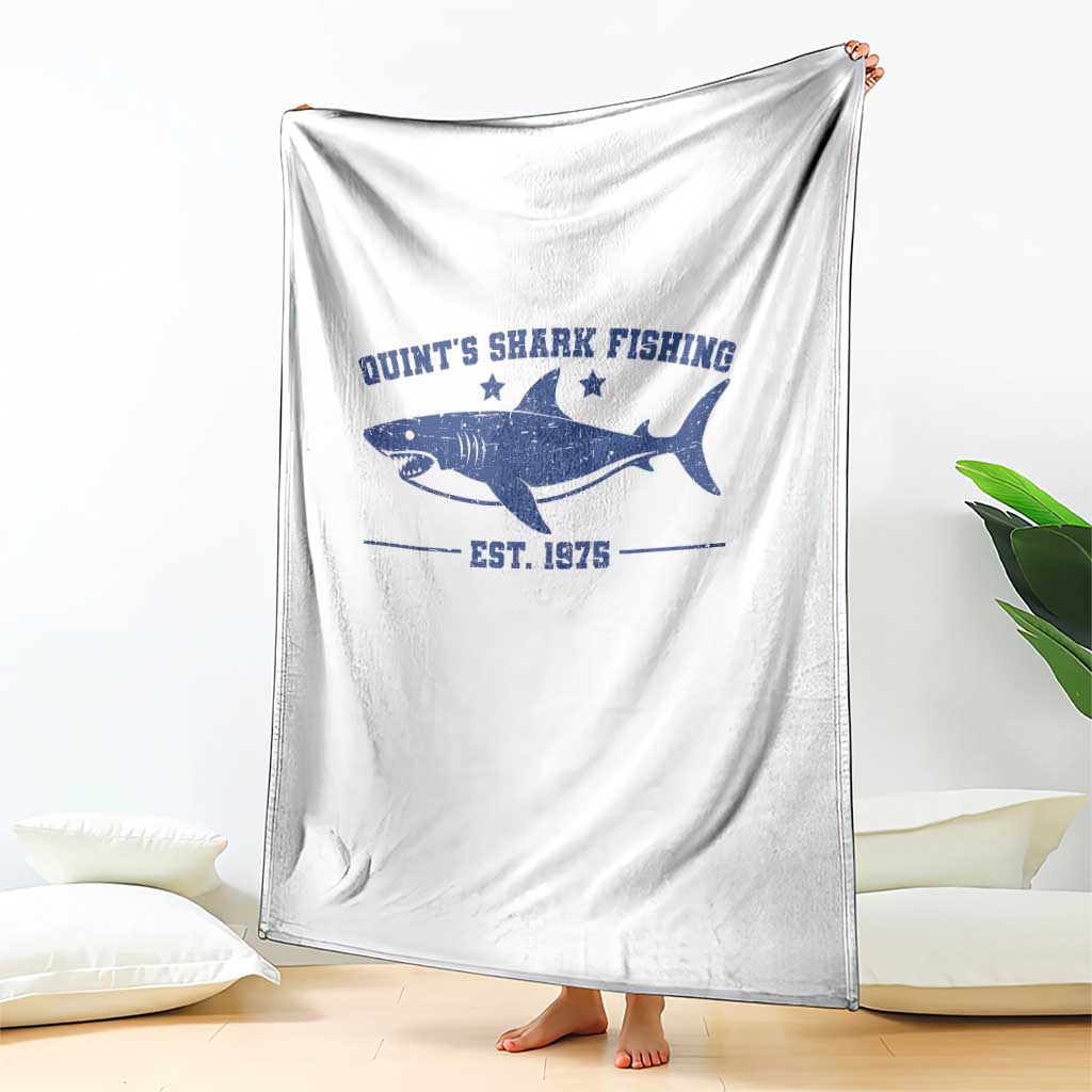 Retro Fisher Birthday Throw Blanket Vintage Quints Shark Fishing 1975 TS10 Print Your Wear