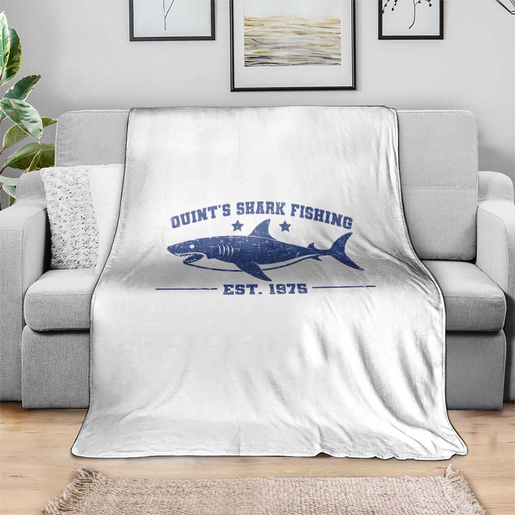 Retro Fisher Birthday Throw Blanket Vintage Quints Shark Fishing 1975 TS10 Print Your Wear
