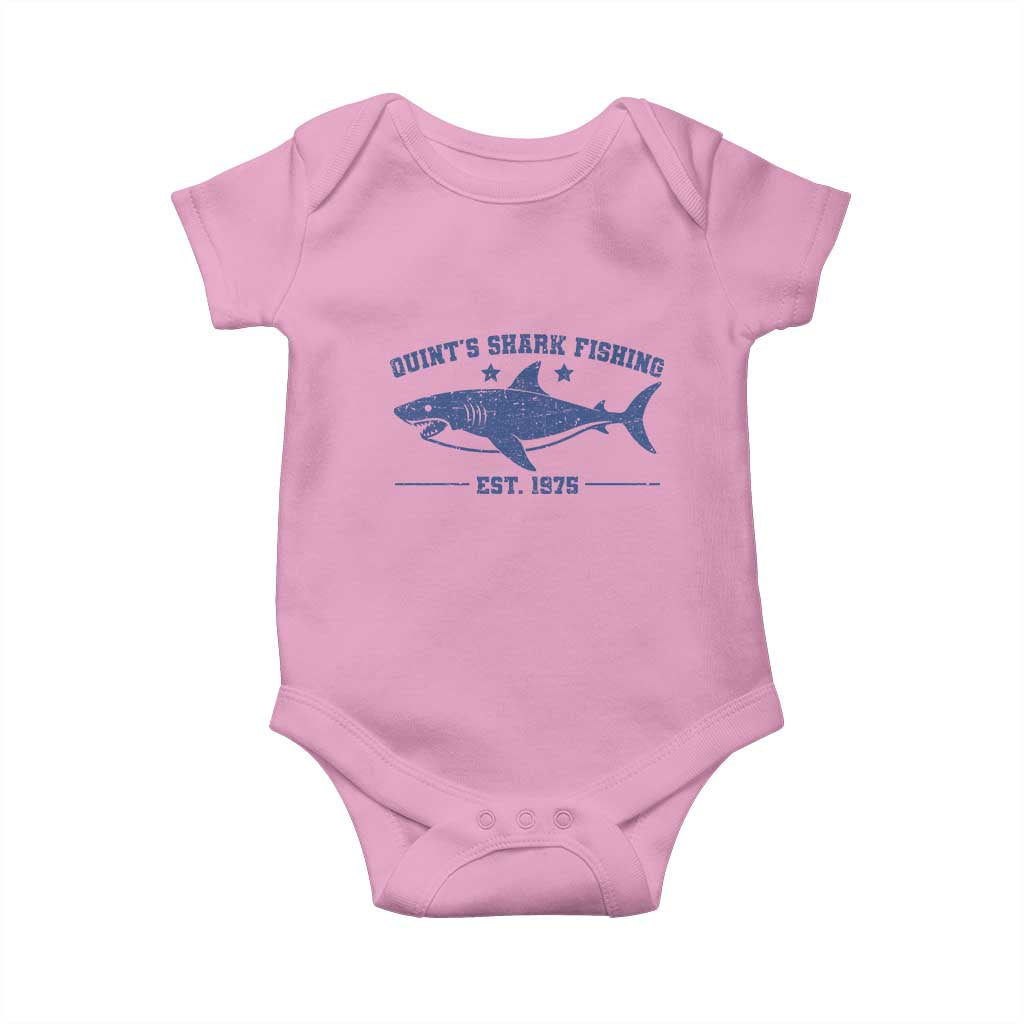 Retro Fisher Birthday Baby Onesie Vintage Quints Shark Fishing 1975 TS10 Light Pink Print Your Wear
