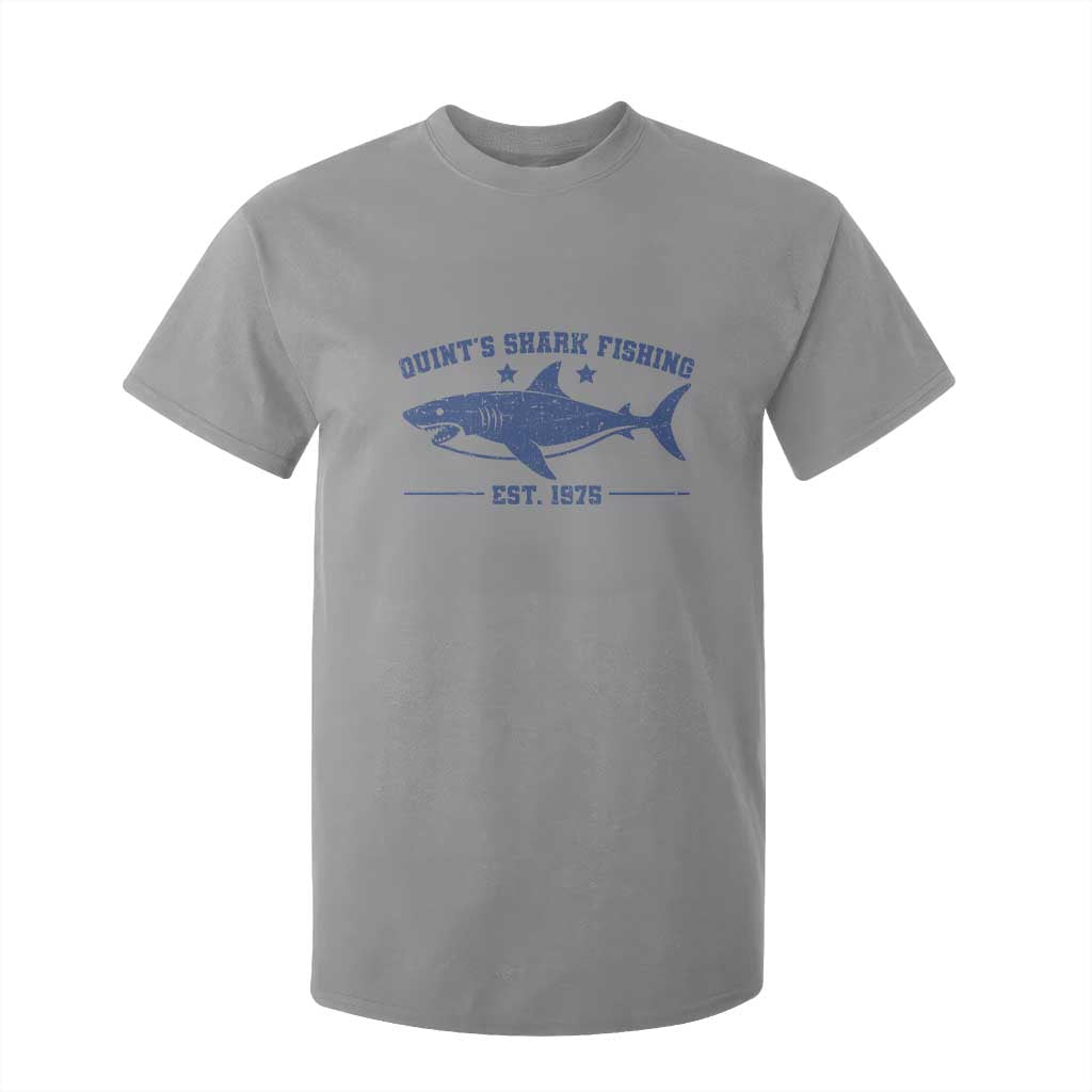 Retro Fisher Birthday T Shirt For Kid Vintage Quints Shark Fishing 1975 TS10 Sport Gray Print Your Wear