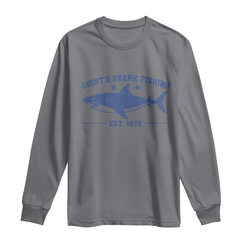 Retro Fisher Birthday Long Sleeve Shirt Vintage Quints Shark Fishing 1975 TS10 Charcoal Print Your Wear