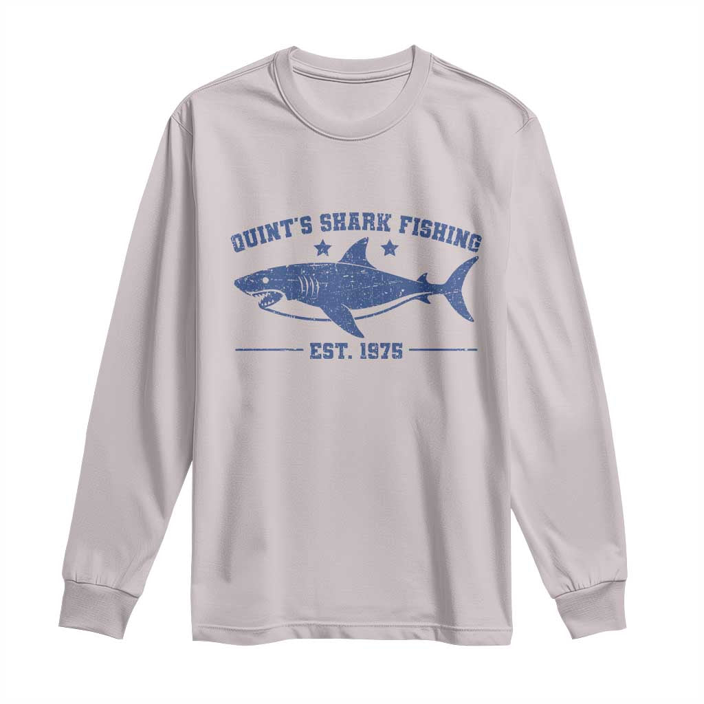 Retro Fisher Birthday Long Sleeve Shirt Vintage Quints Shark Fishing 1975 TS10 Ice Gray Print Your Wear