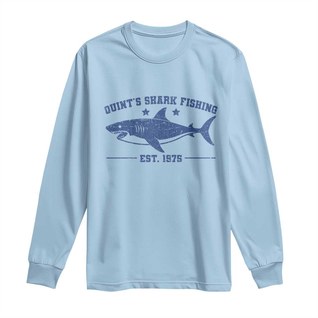 Retro Fisher Birthday Long Sleeve Shirt Vintage Quints Shark Fishing 1975 TS10 Light Blue Print Your Wear