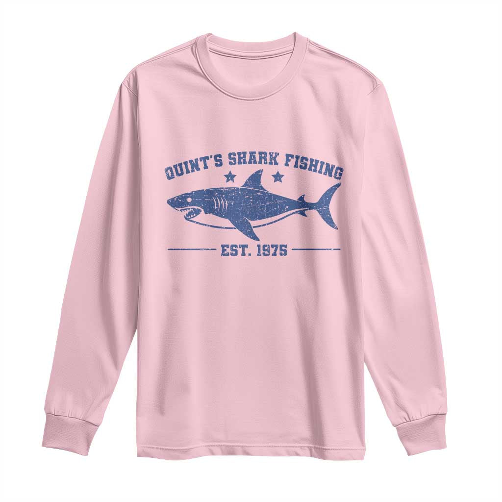 Retro Fisher Birthday Long Sleeve Shirt Vintage Quints Shark Fishing 1975 TS10 Light Pink Print Your Wear
