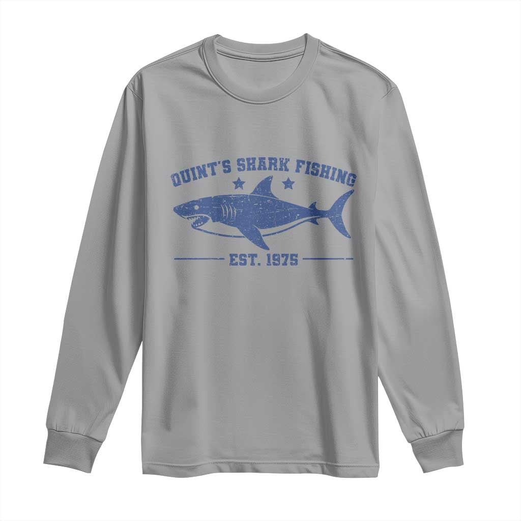 Retro Fisher Birthday Long Sleeve Shirt Vintage Quints Shark Fishing 1975 TS10 Sport Gray Print Your Wear