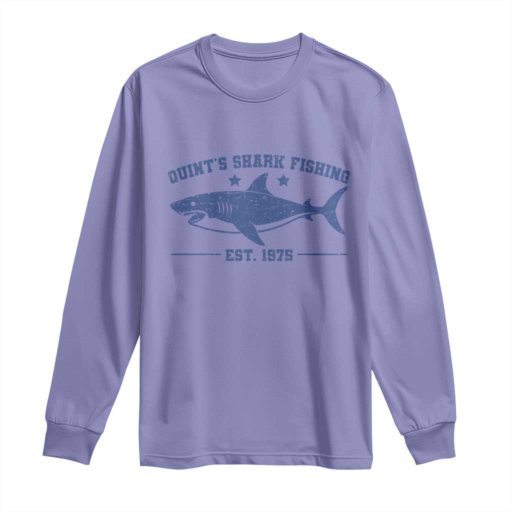 Retro Fisher Birthday Long Sleeve Shirt Vintage Quints Shark Fishing 1975 TS10 Violet Print Your Wear