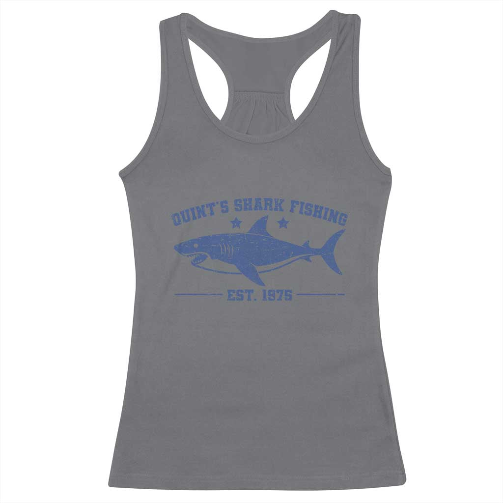 Retro Fisher Birthday Racerback Tank Top Vintage Quints Shark Fishing 1975 TS10 Charcoal Print Your Wear
