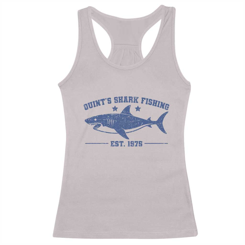Retro Fisher Birthday Racerback Tank Top Vintage Quints Shark Fishing 1975 TS10 Ice Gray Print Your Wear