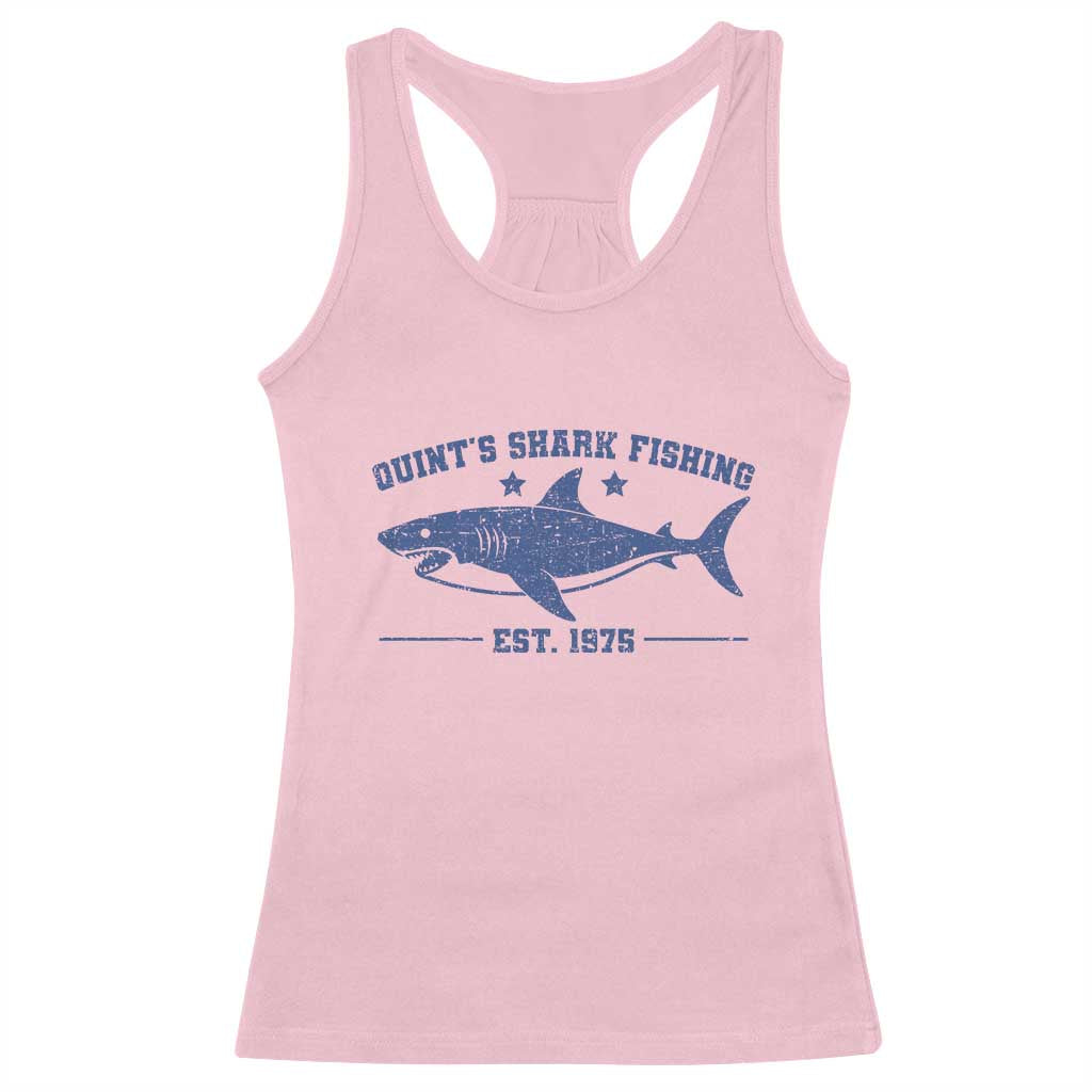 Retro Fisher Birthday Racerback Tank Top Vintage Quints Shark Fishing 1975 TS10 Light Pink Print Your Wear
