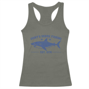 Retro Fisher Birthday Racerback Tank Top Vintage Quints Shark Fishing 1975 TS10 Military Green Print Your Wear