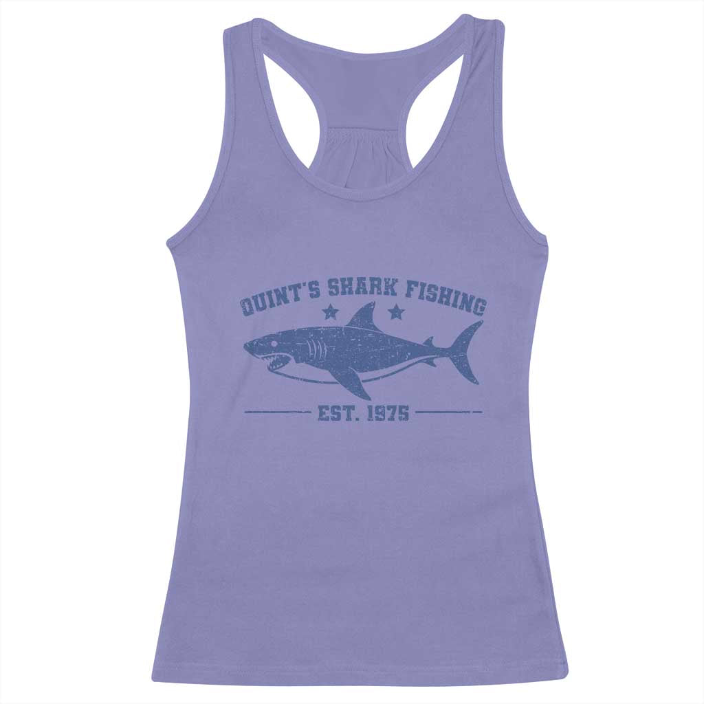 Retro Fisher Birthday Racerback Tank Top Vintage Quints Shark Fishing 1975 TS10 Violet Print Your Wear