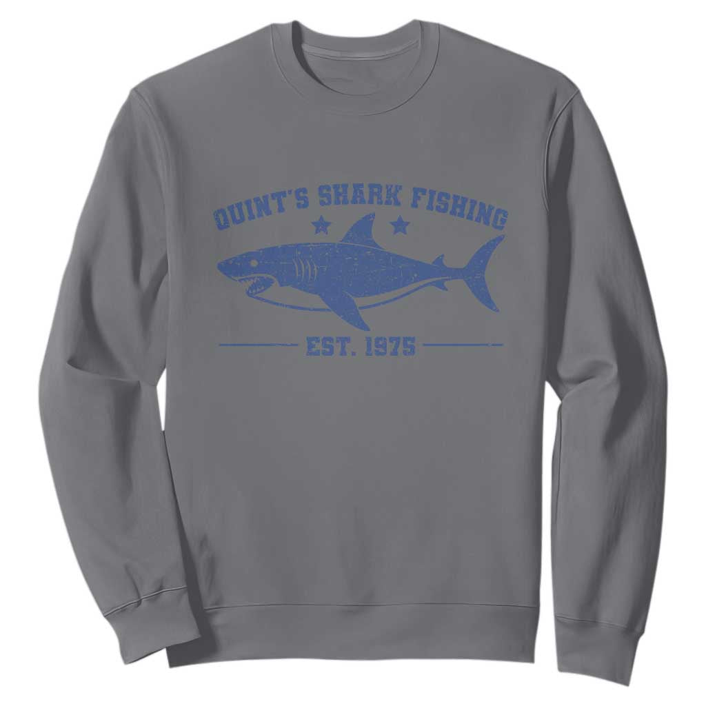 Retro Fisher Birthday Sweatshirt Vintage Quints Shark Fishing 1975 TS10 Charcoal Print Your Wear