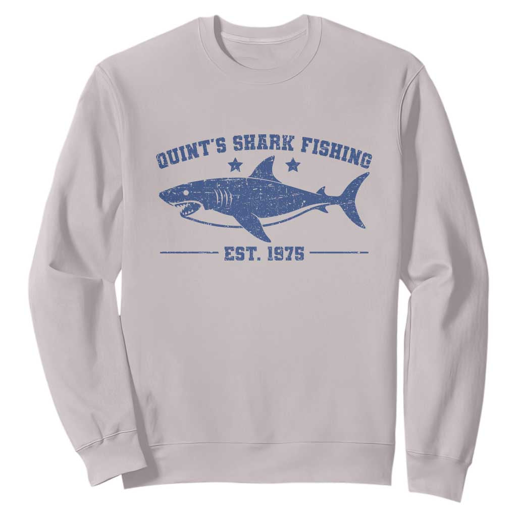 Retro Fisher Birthday Sweatshirt Vintage Quints Shark Fishing 1975 TS10 Ice Gray Print Your Wear
