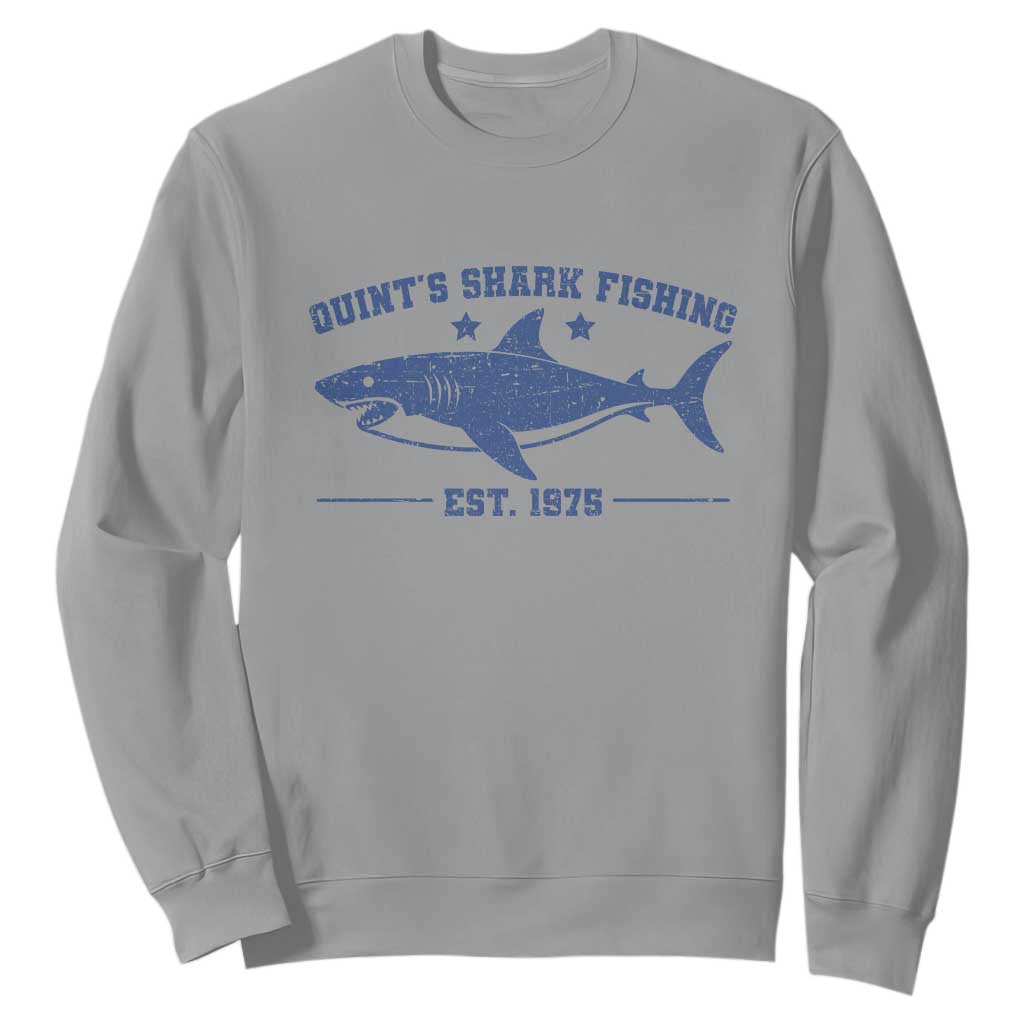Retro Fisher Birthday Sweatshirt Vintage Quints Shark Fishing 1975 TS10 Sport Gray Print Your Wear