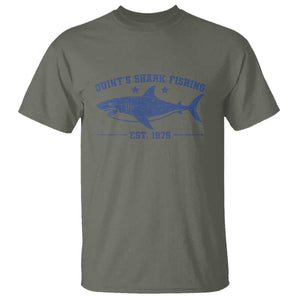 Retro Fisher Birthday T Shirt Vintage Quints Shark Fishing 1975 TS10 Military Green Print Your Wear