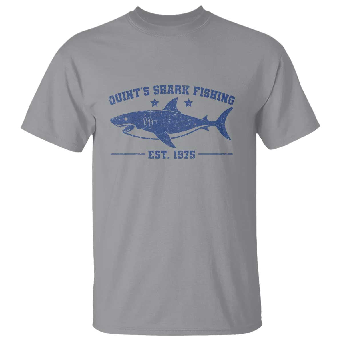Retro Fisher Birthday T Shirt Vintage Quints Shark Fishing 1975 TS10 Sport Gray Print Your Wear